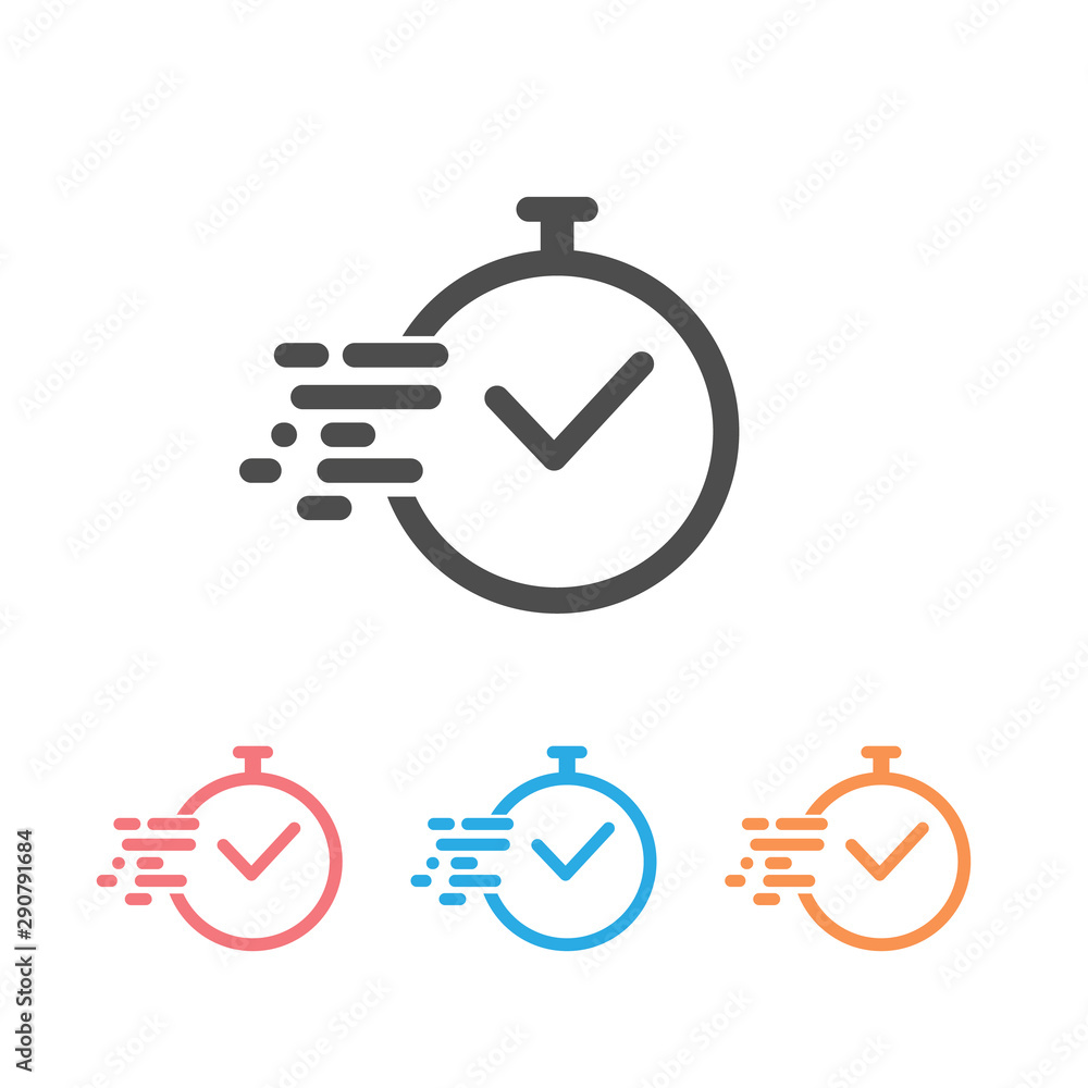 Poster time icon set vector. fast time vector icon. deadline icon vector