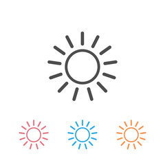 Sun vector icon set. Sun line vector icon. sunshine