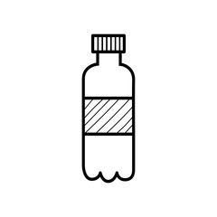 Hand drawn Bottle of Water isolated on a white. Sketch. Vector illustration.