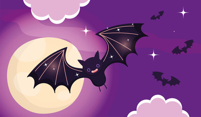 flying bats trick or treat happy halloween