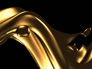 Golden beautiful fluid spash background