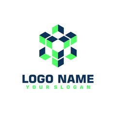 Elegant minimalist blue vector logo