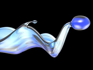 Blue pure water liquid splash