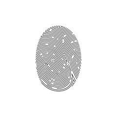 Fingerprint or thumbprint circle icon