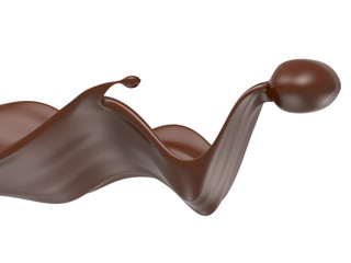Shiny sweet chocolate liquid splash.