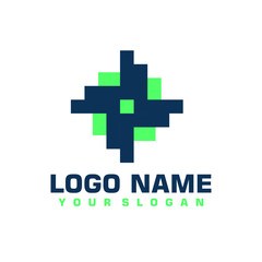 Elegant minimalist blue vector logo