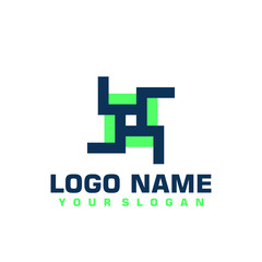 Elegant minimalist blue vector logo