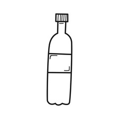 Hand drawn Bottle of Water isolated on a white. Sketch. Vector illustration.