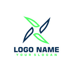 Elegant minimalist blue vector logo