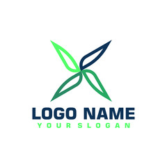 Elegant minimalist blue vector logo