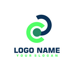 Elegant minimalist blue vector logo