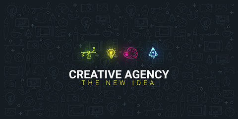 Creative Agency. Background with doodle design elements. - 290792847