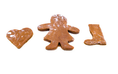 Lebkuchen Lebkuchenteig isoliert auf weißem Hintergrund