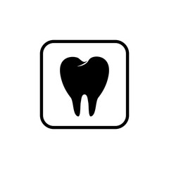 Tooth icon in flat style. Vector
