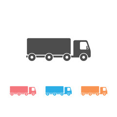 Truck Icon Set Vector. Simple flat symbol. Perfect Black pictogram illustration on white