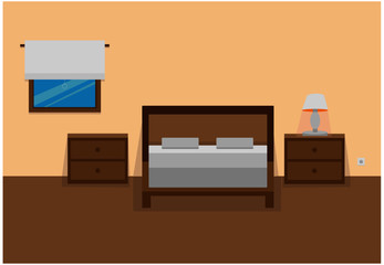 Fototapeta premium Background bedroom illustration flat design vector Y