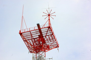 Weather forecasting station,Weather detector on sky background.