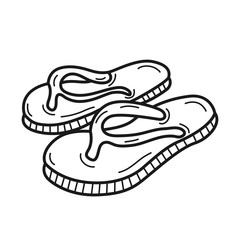 Hand drawn Flip Flops isolated on a white. Vector illustration.