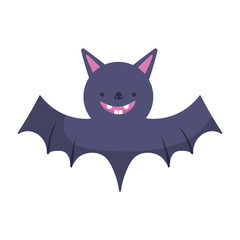 cute bat icon trick or treat happy halloween