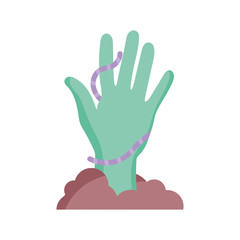 zomibe hand with worm icon trick or treat happy halloween