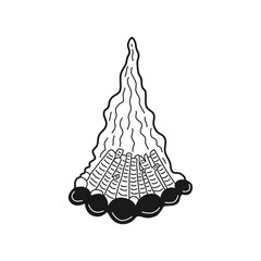 Hand drawn Bonfire isolated on a white. Vector illustration.