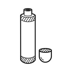 Hand drawn Thermos and Mug isolated on a white. Vector illustration.