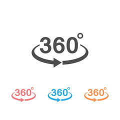 360 view icon set graphic design template
