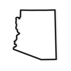 black outline of Arizona map- vector illustration - obrazy, fototapety, plakaty