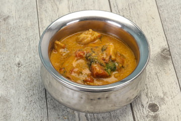 Traditional thai curry chicken soup