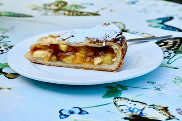 Limburgse appel vlaai, a speciality of Limburg, Holland, Belgium