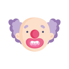 clown face icon trick or treat happy halloween