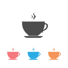 Cup of coffee. Coffee cup icon set. Coffee icon isolated on white