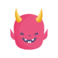 devil face icon trick or treat happy halloween