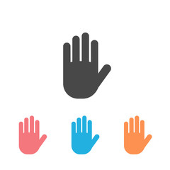 Stop vector icon set. Hand symbol. Hand