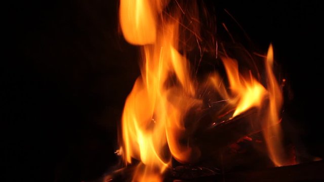 Burning fire at night, campfire bonfire, Fire Flames
