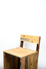 Light brown color arm less wooden chair