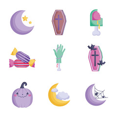 set of trick or treat happy halloween