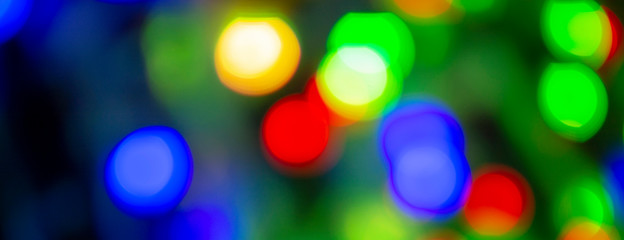 Banner. Festive bright Christmas colorful Christmas bokeh. Blur. 