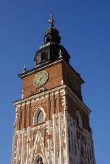Fototapeta na wymiar tower of Town Hall in Krakow's center 