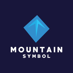Naklejka premium Mountain Logo Design. Modern Geometric Hill Icon. Shape Emblem Symbol. Logo Inspiration For Business And Company.