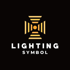 Lighting Logo Design. Modern and Light Icon. Line Bright Emblem Symbol. Logo Inspiration For Business And Company.