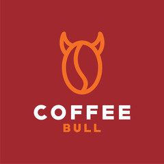 Coffee Bull Logo Design. Mountain Icon. Freeze Tech Symbol. Logo Inspiration For Business And Company.