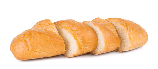 Slices of tasty bread isolated on white background