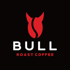 Coffee Bull Logo Design. Mountain Icon. Freeze Tech Symbol. Logo Inspiration For Business And Company.