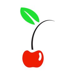 Cherry icon, isolated on white background, vector illustration.