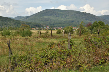 Landscape under Ore mountains near czech village of Vysoka Pec on 8th september 2019