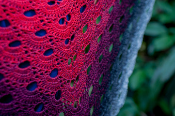 crochet shawl detail with gradient effect