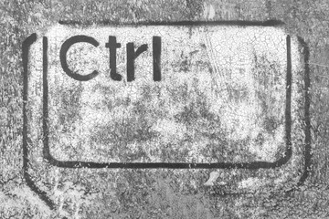 Grunge graffiti depicting the Ctrl key