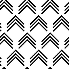 Simple black and white arrow design, vector seamless pattern. Perfect for the trending black and white decorating style.