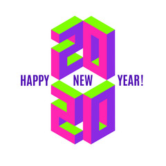 Happy new 2020 year sign
